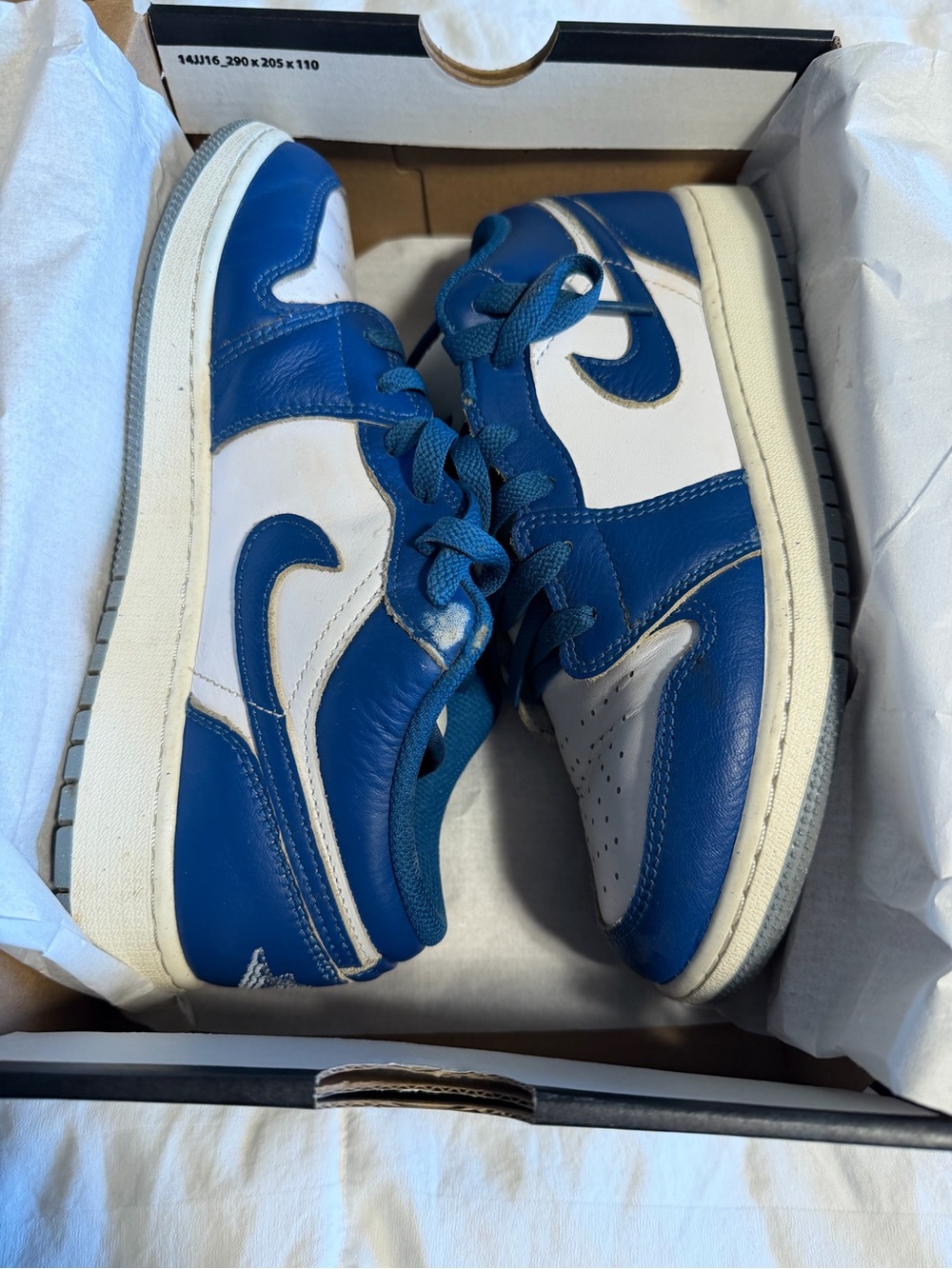 Boys Blue and White Low-Top Sneakers